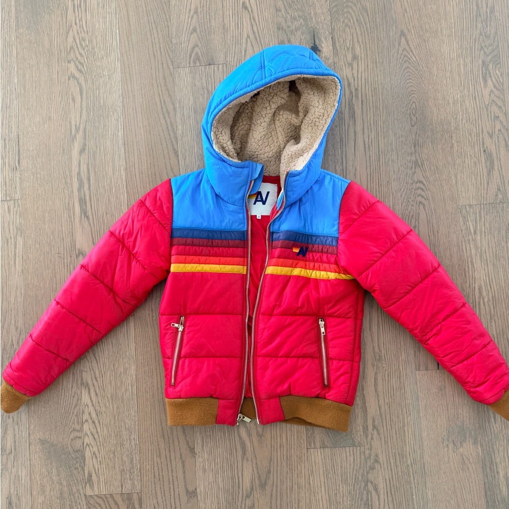 Aviator Nation Sherpa Hooded Puffer Trekker Jacket